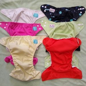 12 pocket diapers - covers + inserts + doublers